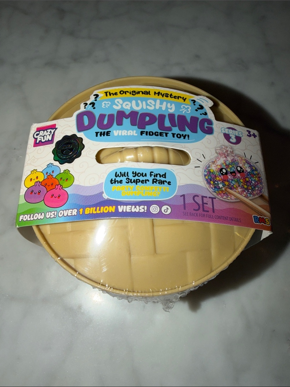 NWT RMS VIRAL Squishy Dumpling Mystery Toy - PARTY CONFETTI MYSTERY